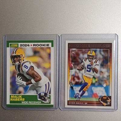 Score Football RC LSU Lot Malik Nabers Retro & Jayden Daniels 
