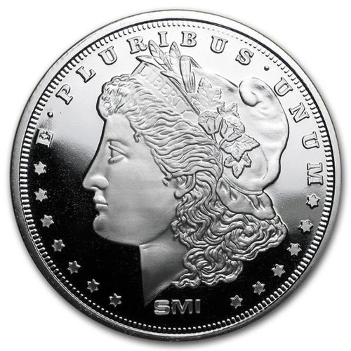 1 oz .999 Fine Silver Sunshine Mint Morgan Dollar Round - MintMark SI