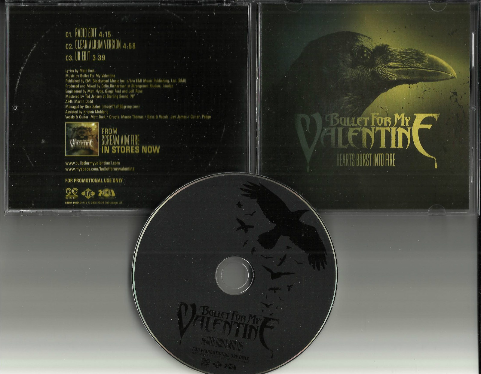 BULLET FOR MY VALENTINE Hearts Burst w/ 2 RARE EDITS PROMO CD Single