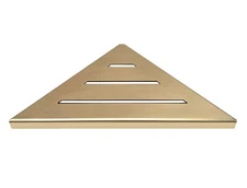 SereneDrains Stainless Steel 9" Drill in Brushed Gold Brass Corner Shower Shelf