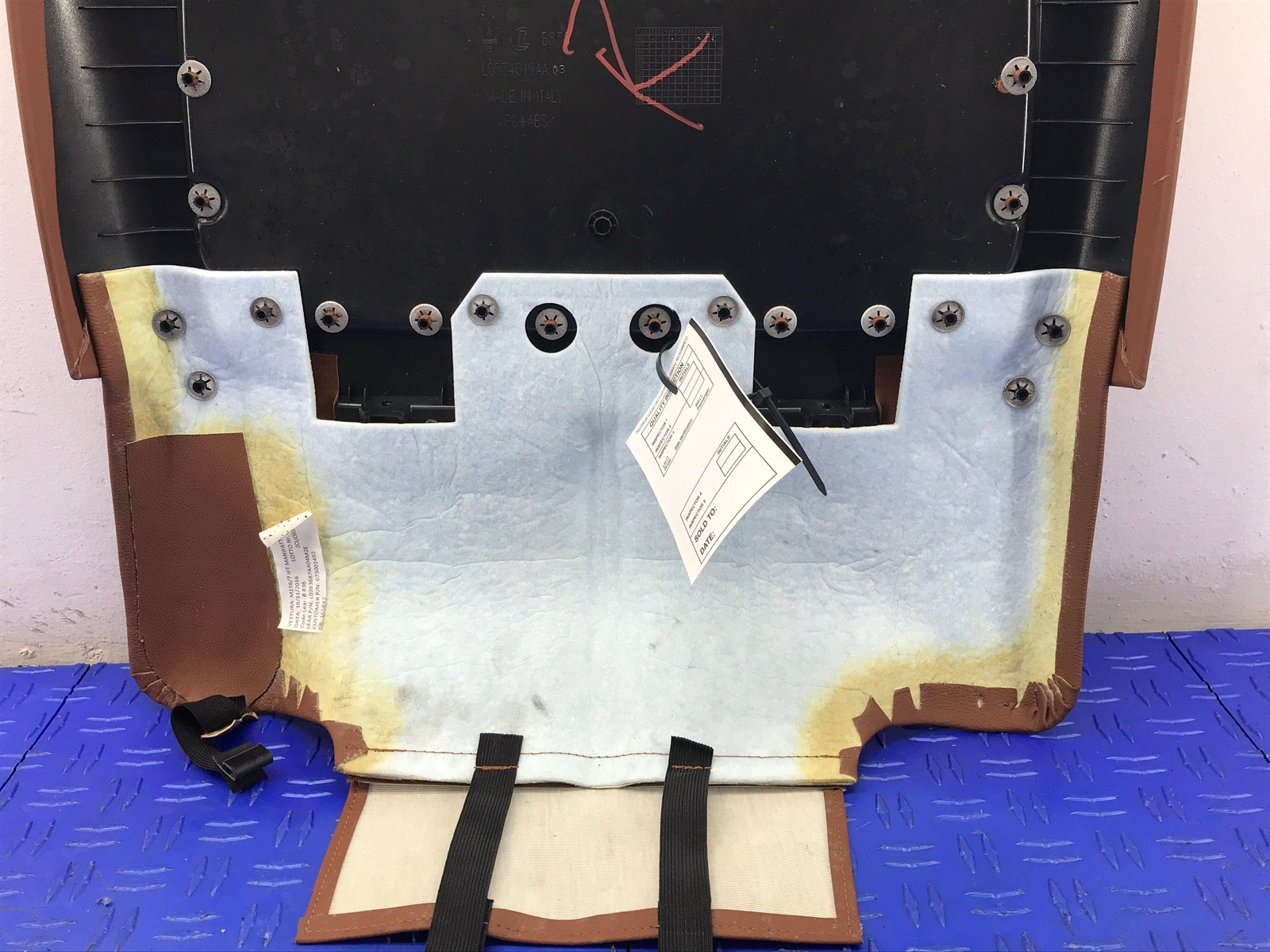 2014-2021 MASERATI QUATTROPORTE FRONT RIGHT SEAT BACK TRIM PANEL BROWN 673001492