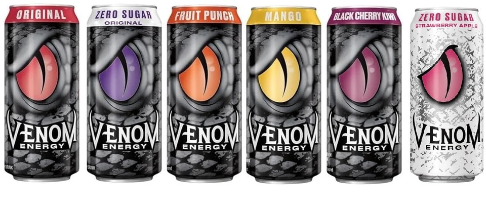Venom Energy Drink 16 oz Pack of 12 Choose flavor or try a mix pack!