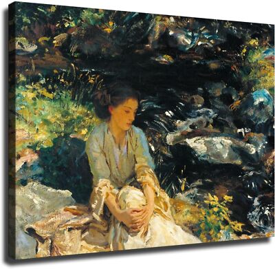 John Singer Sargent The Black Brook Poster Art Print Canvas Wall Art Kitchen