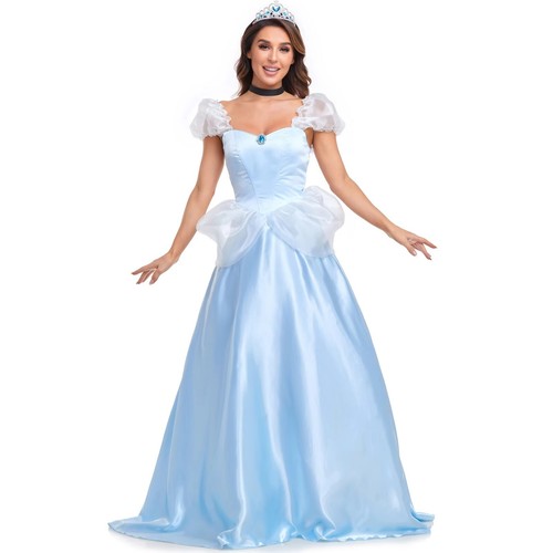 Costume Princess Cosplay Cinderella Outfit Adults Fancy Dress Halloween Party - Bild 4 von 11