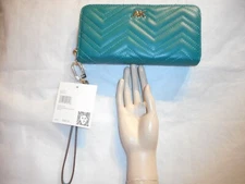 Anne Klein Women's Emerald Quilted Slim Zip Around Wallet.