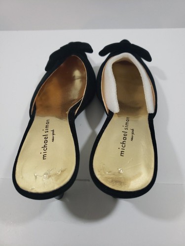 Michael Simon New York Womens Shoes Black Suede Size 8M Slip On Heels NWOB. - Picture 9 of 11