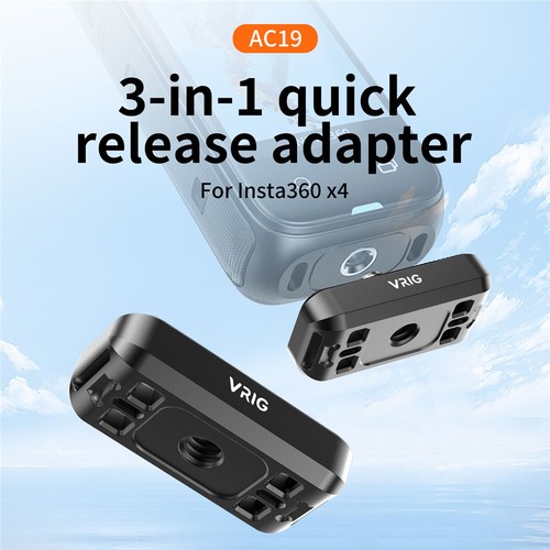 For Insta360 X4 Camera 3 IN 1 Quick Release Mount Adapter w/ DJI-AC 1/4" Screws - Picture 6 of 12