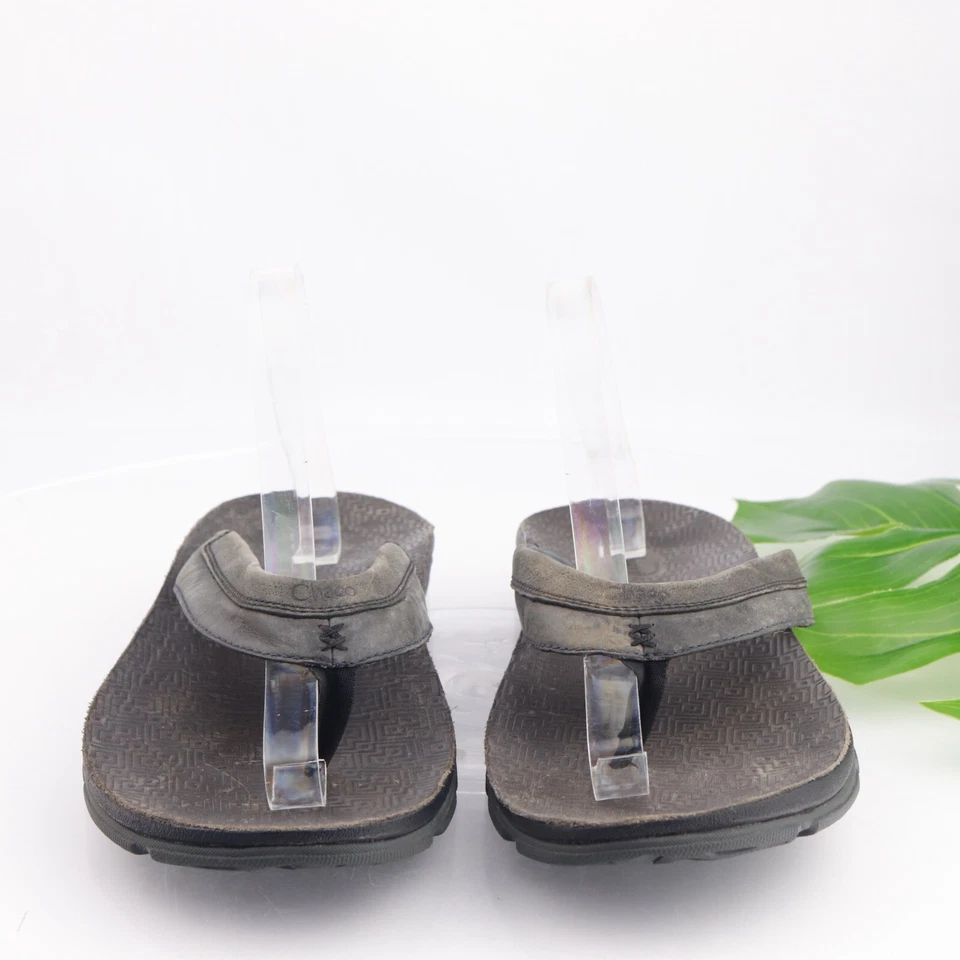 Sandalia Chaco Kirkwood para hombre talla 11 tanga deslizable chanclas cuero gris angustiado Foto 3 de 4