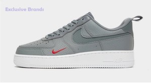 Nike Air Force} 1 '07 LV8 Smoke Grey Red Nike tick Trainers Limited Stock  6-11 | eBay