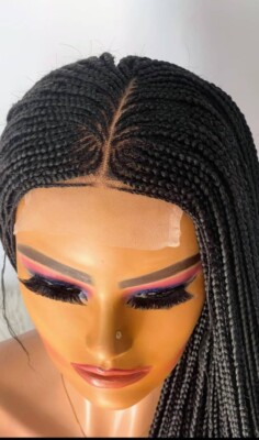 African Braided Wig On  4*4 Closure. 44''