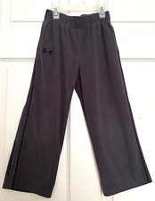 UNDER ARMOUR Kids/Boys Sz 4 - Soft Everyday/Comfort Pants BLACK/GREY Stripe/Logo