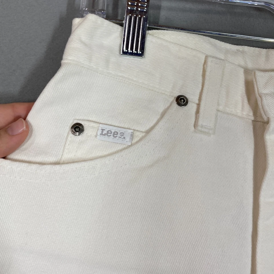 Pantalones de mezclilla blancos de cintura alta de colección para mujer pierna cónica mamá años 80 90 7 (25x32) XS Foto 2 de 4