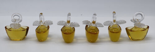 Pier One Amber Glass Tree Miniature Gold Apples Green Leaves Mirrored Base - Picture 2 of 11