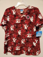 Frosty The Snowman Scrub Top NWT, Women  s Size Small S , Winter, Christmas