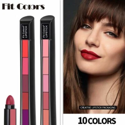 Lipstick 5-IN-1 COLOUR Non Stick Velvet Makeup Matte Lipstick Waterproof Set