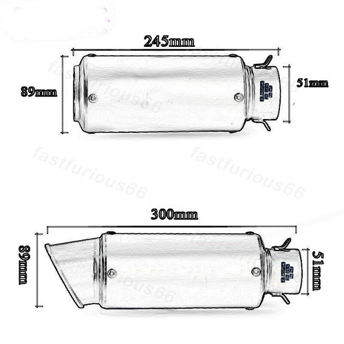 51MM Muffler For Lexmoto LXR 125 380 2019-2023 Exhaust Tips Mid Link Pipe Steel - Picture 2 of 14