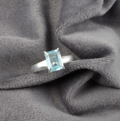 Sky Blue Topaz Gemstone Handmade 925 Sterling Silver Jewelry Gift Ring ...