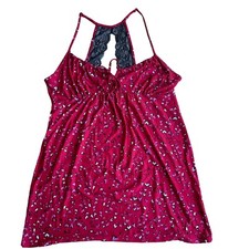Secret Treasures Women  s Size Small Red Split Back Lace Chemise Nightgown NWT