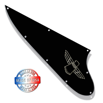New 3 Ply B/W/B Pickguard for OPTION 4 Epiphone Thunderbird Bass + Chrome Decal