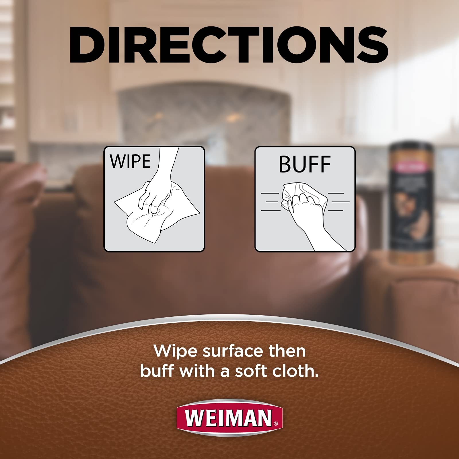 Weiman Leather Wipes 61 Piece Set Clean Condition Protect Furniture Car Acces...