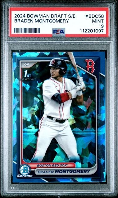 Braden Montgomery 2024 Bowman Draft Sapphire Edition #BDC-58🔥PSA 9🔥POP 14🔥