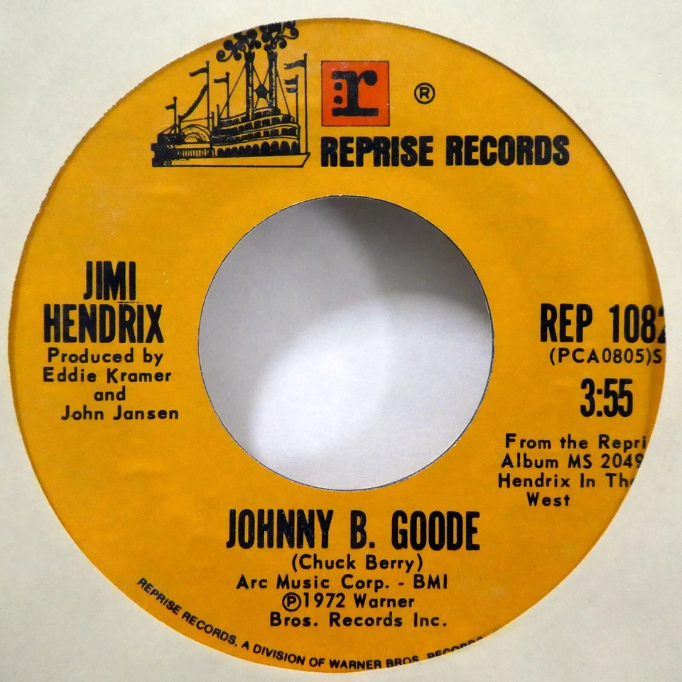Jimi Hendrix 45 Johnny B Goode / Lover Man 1972 Reprise REP-1082 MINT- #2523 - Image 2 of 3