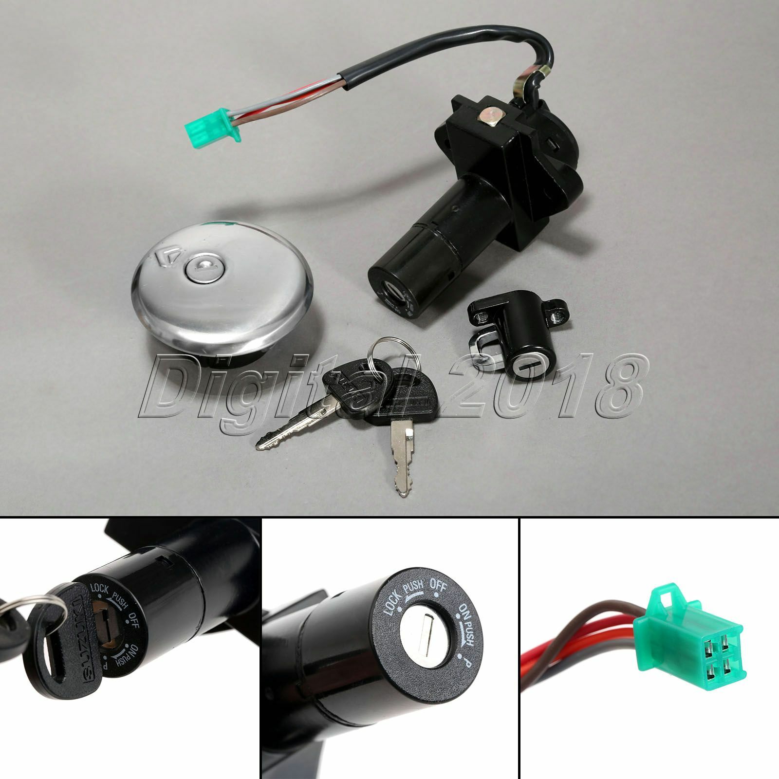 Ignition Switch Fuel Gas Cap Cover Helmet Lock Key For Suzuki GN250