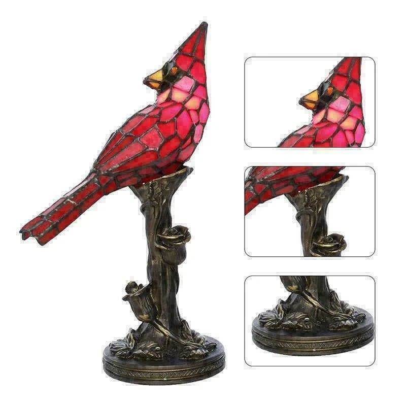 Cardinal lamp cheap stained glass