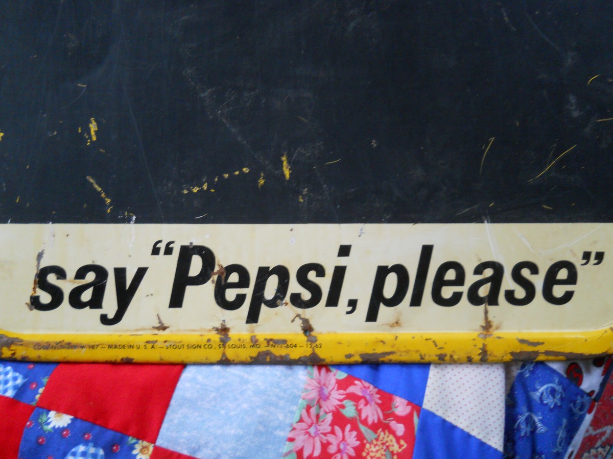 Pepsi Sign Stout Metal Steel Chalkboard M-167 1962 30x19.5