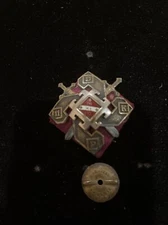 LATVIA.WWI MILITARY BADGE OF 11th DOBELE INFANTRY REGIMENT,1919.METAL ENAM.57mm.