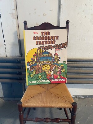 70s Vintage GIANT COLOR & LEARN Book  | The Chocolate Factory - Nestle 