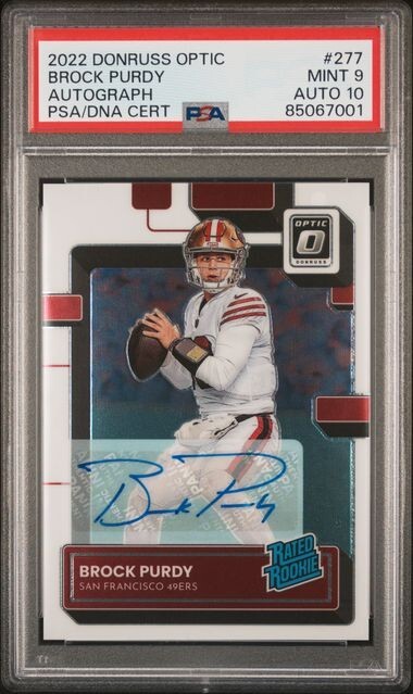 BROCK PURDY 2022 Donruss Optic Rated Rookie Auto /150 PSA 9/10