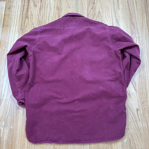 Camisa De Colección Eddie Bauer Para Hombres Talla L Gamuza Franela Abotonada EE. UU. Granate - Imagen 9 de 9