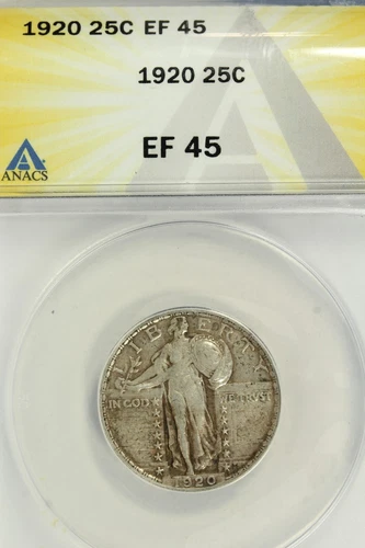 1920 Standing Liberty Quarter : ANACS EF45