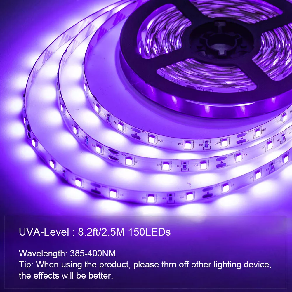LED UV Black Light Strip Battery USB Operated Glow Neon Lights