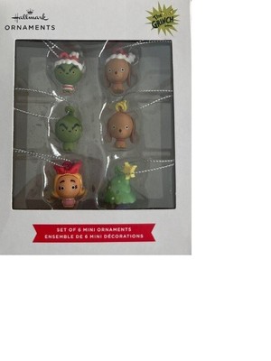 Hallmark Dr Seuss How the Grinch Stole Christmas Mini Ornaments Set of 6 New