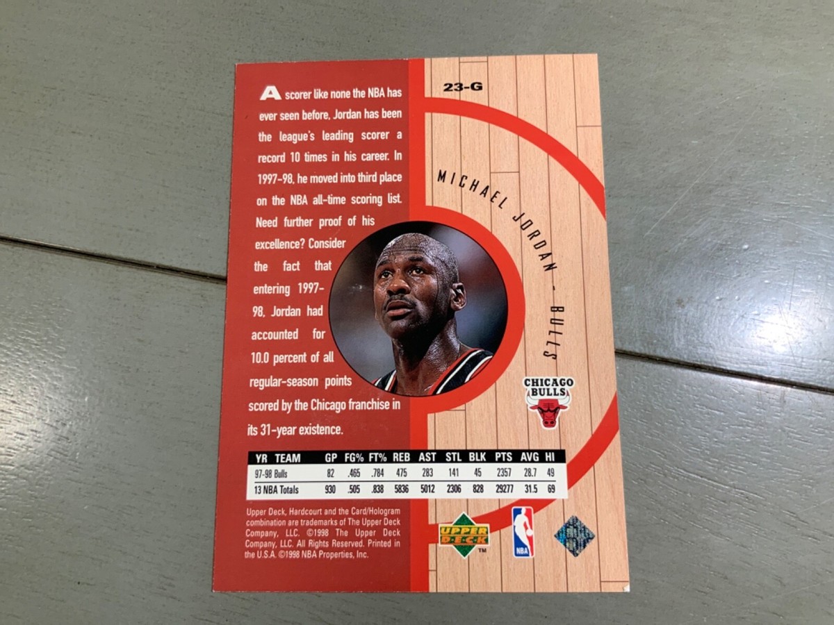 MICHAEL JORDAN UPPER DECK HARDCOURT JUMBO CARD 23-G | eBay