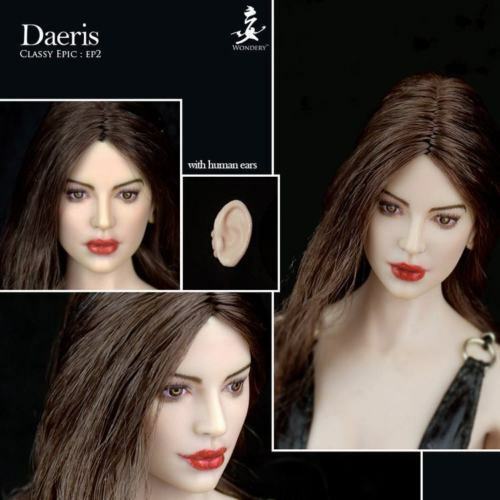 WONDERY 1/6 Head Sculpt Daeris Changeable Ears Ep02 Model Fit 12" Female Figure - Picture 2 of 6