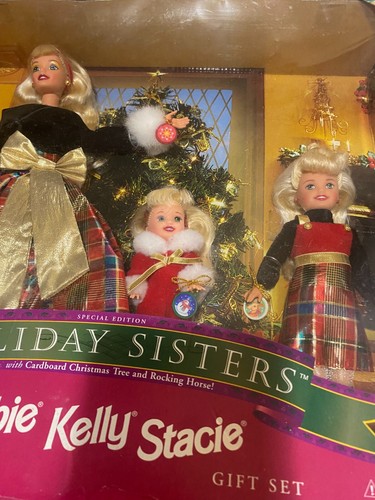 BARBIE KELLY STACIE Holiday Sisters Gift Set -Special Edition 1998 Box Sealed - Picture 3 of 11