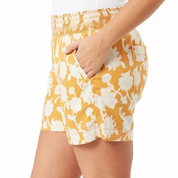 Pantalones Cortos Briggs Para Mujer Mezcla de Lino Pull-On Pequeños Naranja Damas Nuevos Foto 2 de 4