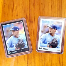 2024 Topps Archives # 121 Black Foilboard + Base Pair Cole Ragans Royals Foil