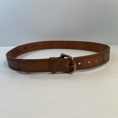 Eddie Bauer Womens Belt Size Medium Brown Tooled Leather  display picture 1