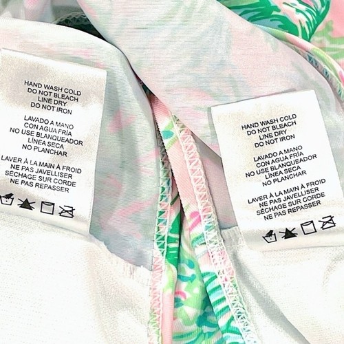 Tommy Bahama Girls L 10-12 Two Piece Swimsuit Bikini Tropical Palm Trees Pink - Picture 13 of 16