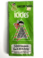 VTG Tinsel Icicles Silver Christmas 500 Strands 18" Long Christmas Reusable USA