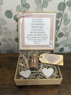 Personalised 19th 19 Years Wedding Anniversary Traditional Gift Of