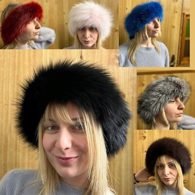  Fur headband, real natural fox, ear warmer, fur scarf, fur collar, hairband