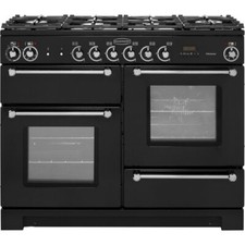 Image of Rangemaster KCH110DFFBL/C Kitchener 110cm Dual Fuel Range Cooker 6 Burners