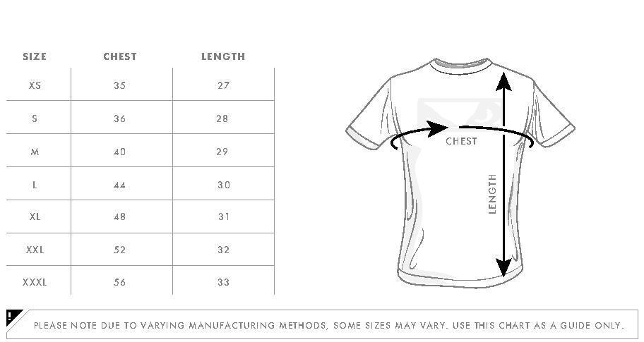 Bad Boy Shorts Size Chart