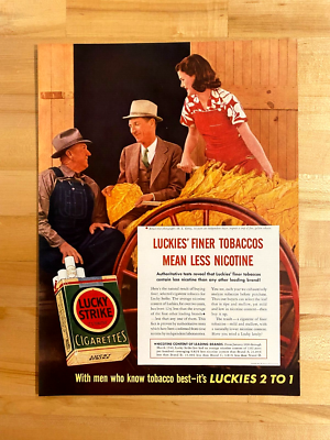 cigarette crackers 1940 Vintage Print Ad Lucky Strike Cigarettes and Ritz Cracker 10-1/2