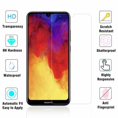 2X Safety Glass Foil For Huawei Y6 2019 Display Protective Heavy Duty 9H
